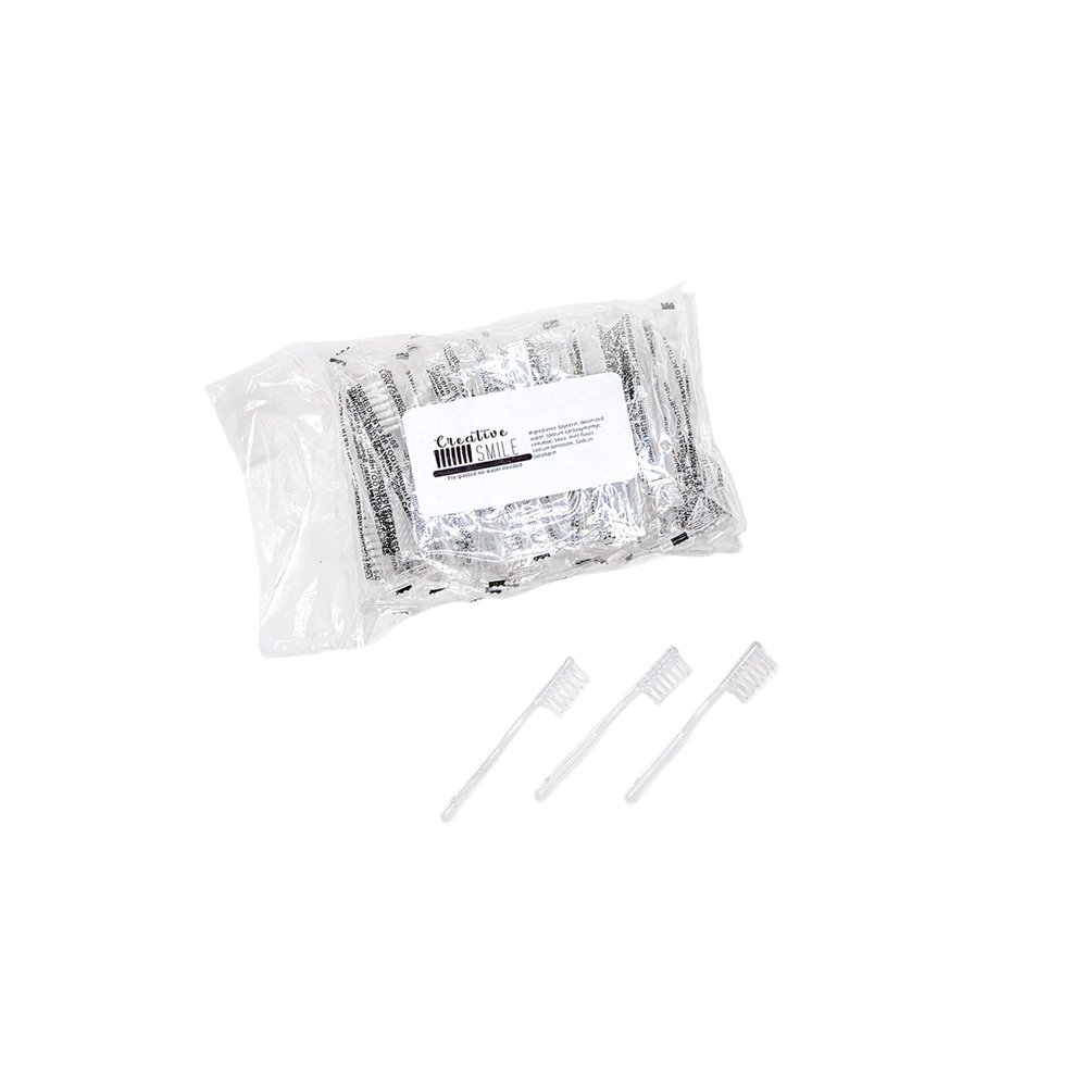 N-STA-Smile Pre-Pasted Mini Disposable Toothbrush (50 Pack) - Black - Soft Bristles - Mint Flavor