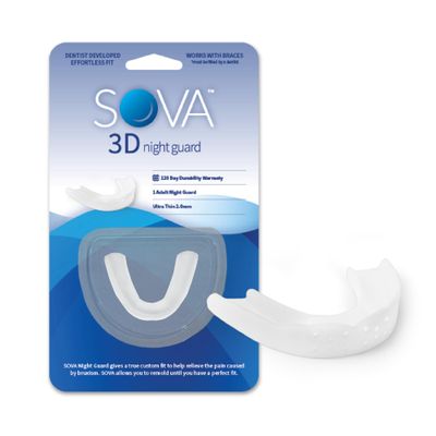 SOVA 3D Night Guard - Pre-Formed, Easy-to-Fit Protection for Teeth Grinding, Clenching - Jaw Pain, Bruxism, TMJ Relief - Odor, Taste Free - Remoldable Up to 20 Times - Non Toxic