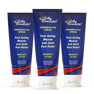 Ay Bendito! Thermoactive Cream for Muscle, Joint, Arthritis Pain Relief - 4oz Tube (3)