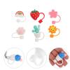 6pcs Silicone Straw Tip Cover Reusable Drinking Straw Tips Lids Straw Plugs Cartoon Drinking Cap for Home Kitchen Party Accessories Assorted view 4