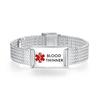 mnmoom Medical Alert Bracelets for Men & Women Adjustable Stainless Steel Mesh Medical ID Bracelets with engraved blood thinner-Silver view 1