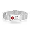 mnmoom Medical Alert Bracelets for Men & Women Adjustable Stainless Steel Mesh Medical ID Bracelets with engraved dnr-Silver view 1