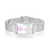 mnmoom Medical Alert Bracelets for Women Adjustable Stainless Steel Mesh lymphedema alert Bracelets with engraved NO BP/IV/NEEDLES THIS ARM-silver view 1