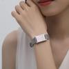 mnmoom Medical Alert Bracelets for Women Adjustable Stainless Steel Mesh lymphedema alert Bracelets with engraved NO BP/IV/NEEDLES THIS ARM-silver view 2