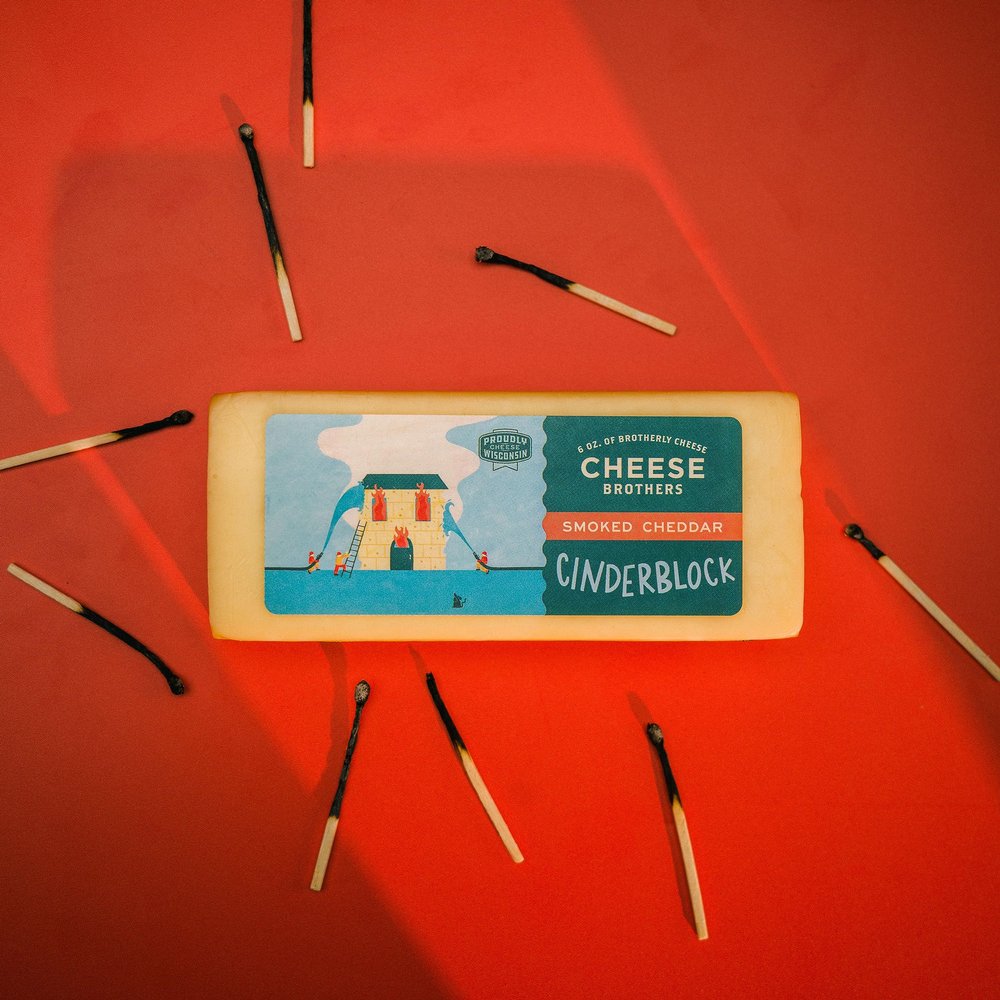 Cheese Bros. Cheddar Cheese | Made in Wisconsin (Smoked Cheddar, 8 Count)