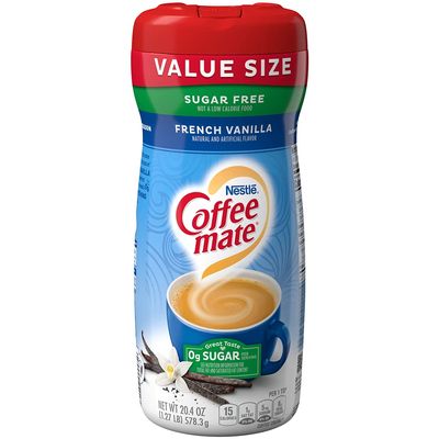 Coffee-mate Sugar Free French Vanilla Powder Coffee Creamer 20.4 oz. Canister Pack of 6