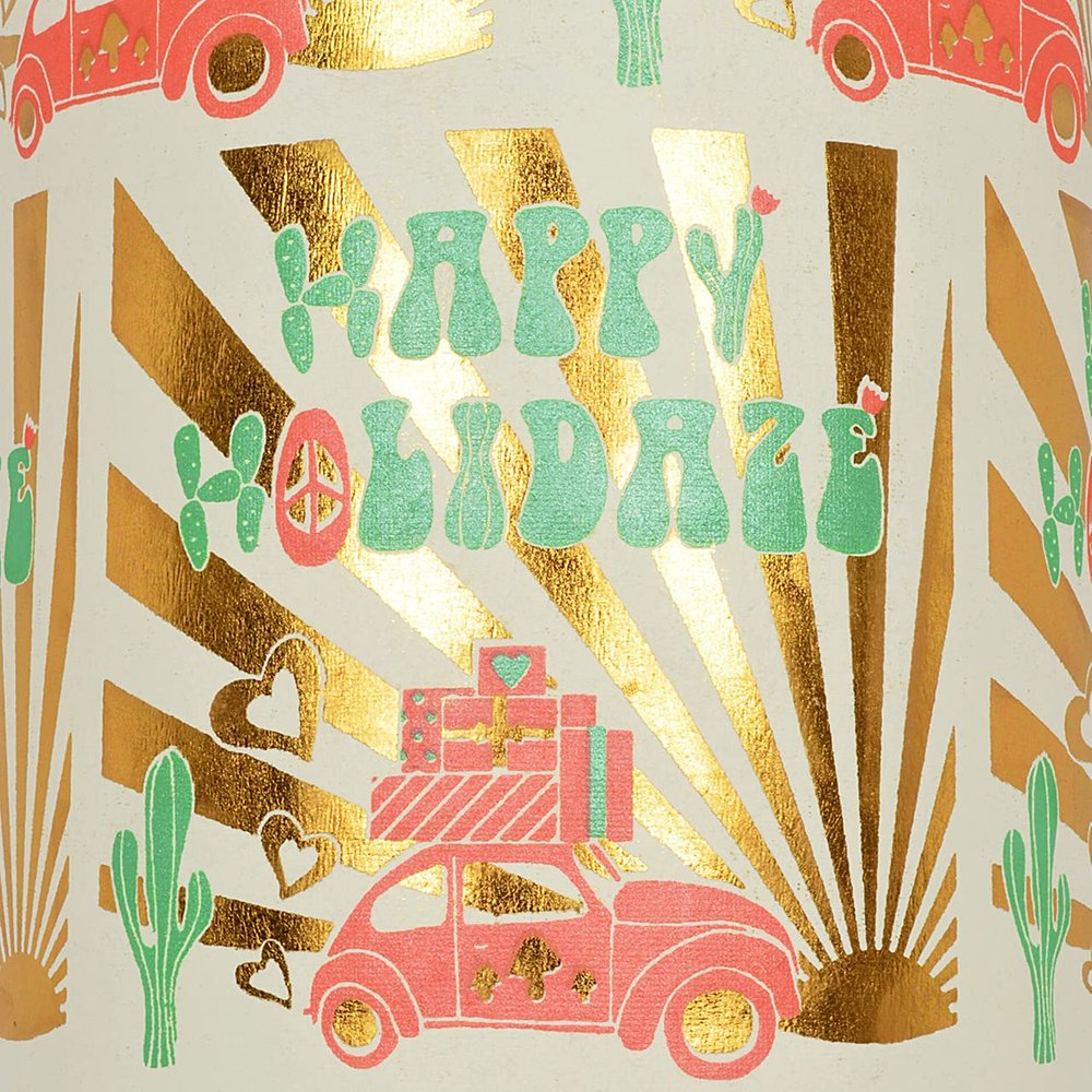 Happy Holidaze Cream Red/Green and Gold Foil