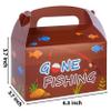 Fishing Birthday Party Supplies Fishing Party Gift Treat Boxes for Gone Fishing Theme Baby Shower Supplies Set of 12 view 2