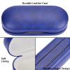 Muf 2 in 1 Contact Lens Case and Glasses Case, Double Sided Design with Mirror, Portable Travel Kit with Tweezer, Remover and Solution Bottle, Blue view 3
