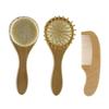 Beaupretty 3pcs Multi-use Woolen Brush Gentle Scalp Wooden Handle for Safe Grooming and Comfort view 1