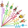 24 Christmas Party Favors Classroom Favors Xmas Drinking Straws Goodie Gifts for Kids Adults Christmas Party Supplies with 2 PCS Cleaning Brushes view 1