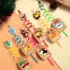 24 Christmas Party Favors Classroom Favors Xmas Drinking Straws Goodie Gifts for Kids Adults Christmas Party Supplies with 2 PCS Cleaning Brushes view 4