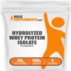 BulkSupplements.com Hydrolyzed Whey Protein Isolate Powder - Whey Isolate Protein - Unflavored & Gluten Free, 30g per Serving, 100g (3.5 oz) (Pack of 1) view 1