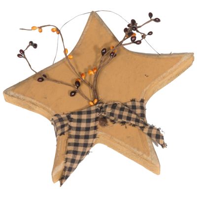 Farmhouse Small Star Decoration, Mustard Yellow