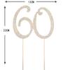 Number 60 Rhinestone Birthday Cake Topper Number Pick 60th Decoration For Anniversary Party Decoration Supply Gold view 3