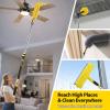 20 Foot High Ceiling Duster Kits with 5-12ft Heavy Duty Extension Pole, High Reach Duster for Cleaning,Microfiber Feather Duster,Cobweb Duster,Ceiling Fan Duster,Window Squeegee & Cleaner view 4
