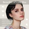 Rena Chris Gua Sha Facial Tools: Natural Jade Stone Guasha Tool for Face Acupuncture Therapy, Facial Massager for Jawline Sculpting and Puffiness Reducing (White) view 3