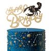 12 constellation theme cake topper Scorpio birthday party golden flashing decoration cake decoration plug-in (Scorpio) view 1