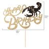 12 constellation theme cake topper Scorpio birthday party golden flashing decoration cake decoration plug-in (Scorpio) view 3