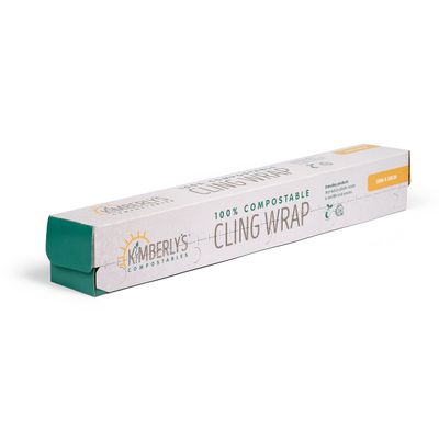 KCs Compostable Cling Wrap  99 ft  12 in Roll, Extra-Thick 10 m Plant-Based Film  Certified ASTM D6400 & OK Compost HOME  Microwave, Freezer & Refrigerator Safe