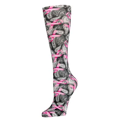 Celeste Stein Therapeutic Graduated Women Compression Socks, Denim Vintage Santa, Diabetic Socks For Womens & Nurses Travel, For Swelling & Improve Circulation In Legs, For 15-20 mmHg Regular Calf