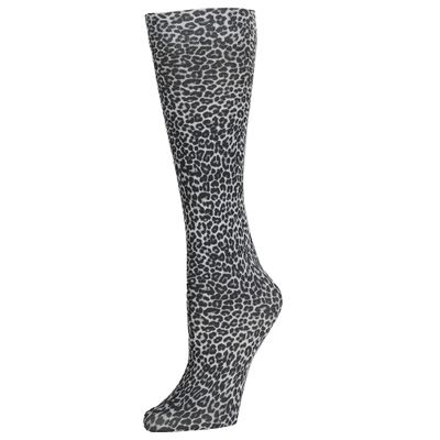 Celeste Stein Therapeutic Graduated Women Compression Socks, Animal Black Grey Spots, Diabetic Socks For Womens & Nurses Travel, For Swelling & Improve Circulation In Legs, For 20-30 mmHg Regular Calf