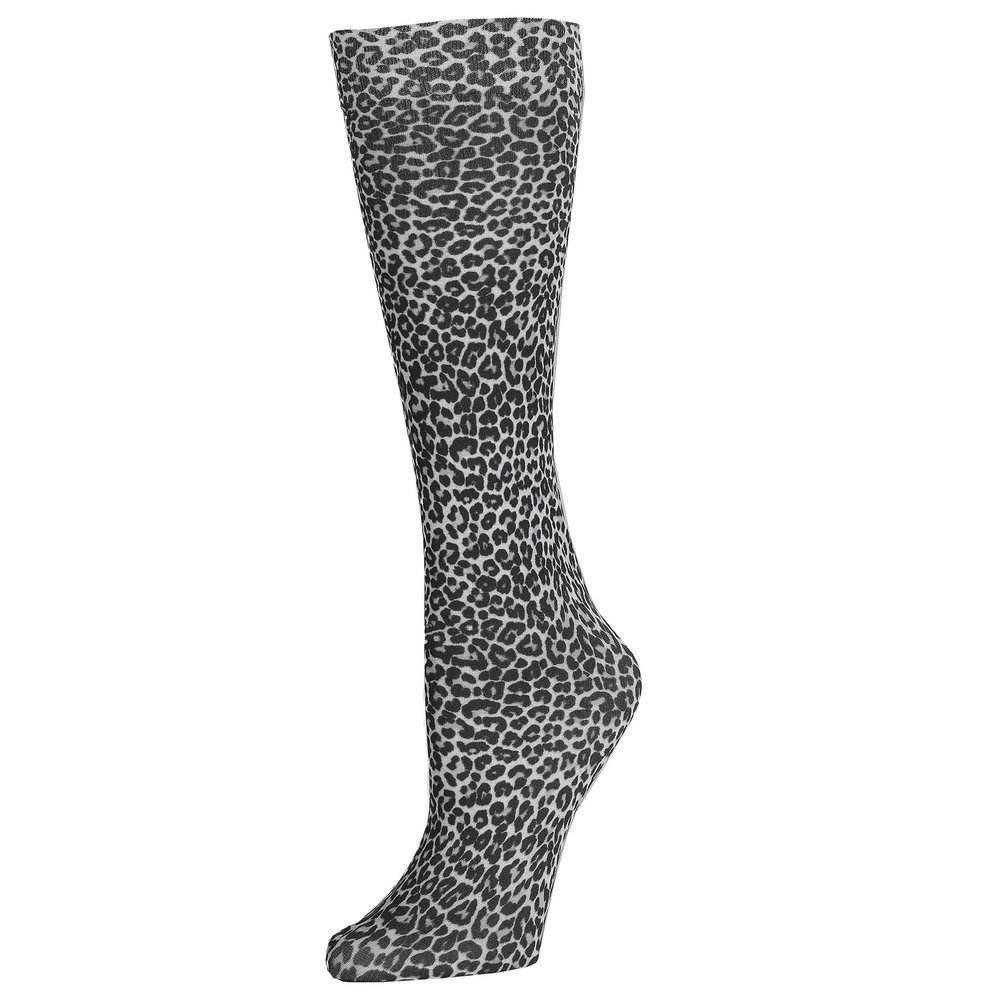Celeste Stein Therapeutic Graduated Women Compression Socks, Animal Black Grey Spots, Diabetic Socks For Womens & Nurses Travel, For Swelling & Improve Circulation In Legs, For 20-30 mmHg Regular Calf