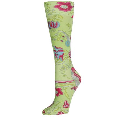 Celeste Stein Therapeutic Graduated Compression Socks, Lime Sweet Pea, 15-20 mmHg Queen Plus Calf