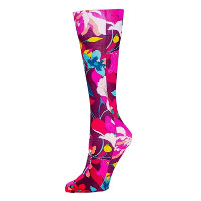 Celeste Stein Therapeutic Graduated Women Compression Socks, Dereka Plum Floral, Diabetic Socks For Womens & Nurses Travel, For Swelling & Improve Circulation In Legs, For 8-15 mmHg Regular Calf