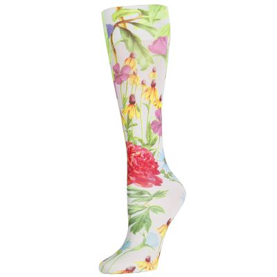 Celeste Stein Therapeutic Graduated Compression Socks, White Bellagio, 20-30 mmHg Regular Calf