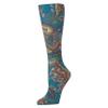 Celeste Stein Therapeutic Graduated Women Compression Socks, Teal Paisley Dance, Diabetic Socks For Womens & Nurses Travel, For Swelling & Improve Circulation In Legs, For 8-15 mmHg Regular Calf view 1