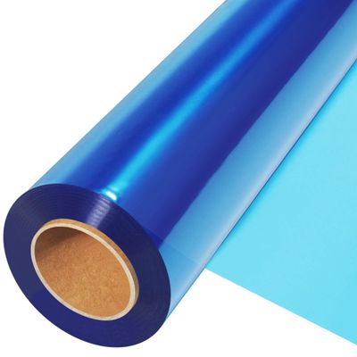 JOYIT Blue Cellophane Wrap Roll (200 Ft. Long X 17.5 in. Wide) - 2.5 Mil Thick Transparent Blue Cellophane Wrapping Paper, Colored Cellophane Wrap for Gift Flower Basket Decoration