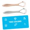 2pcs Stainless Steel Double-layer Portable Tongue Scraper for Oral Care with Cases and Lightweight Design for Home and Travel Use view 2