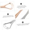 2pcs Stainless Steel Double-layer Portable Tongue Scraper for Oral Care with Cases and Lightweight Design for Home and Travel Use view 3