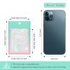 100 Holographic Gradient Mylar Bags with Clear Window, Resealable Zip Pouch, Packaging Party Sample Bags (Green&Pink, 3.5x4.7 Inch) view 2