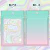 100 Holographic Gradient Mylar Bags with Clear Window, Resealable Zip Pouch, Packaging Party Sample Bags (Green&Pink, 3.5x4.7 Inch) view 4