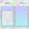100 Holographic Gradient Mylar Bags with Clear Window, Resealable Zip Pouch, Packaging Party Sample Bags (Purple&Light Blue, 3.5x4.7 Inch) view 4