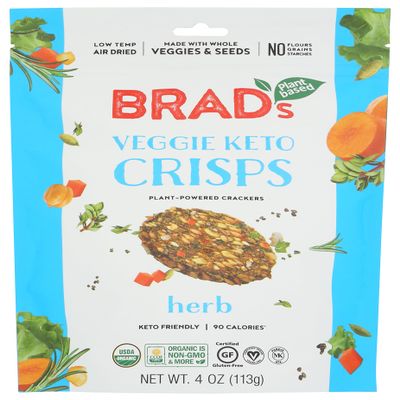 Brad's Raw Organic Herb Veggie Keto Crisps, 4 OZ