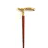 36 inch Golden & Brown Wooden Walking Cane | Walking Stick Beautiful Brass Golden & Brown Wooden Head Walking Stick for Men and Women view 4