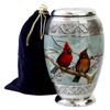 hlc Beautiful Cardinal Couple Bird Cremation Large Urn for Human Ashes - Handcrafted - Affordable Urn for Ashes (Adult (200 lbs), Urn), 10.5'' H x 6'' W x 6'' L (CFDS0012266) view 1