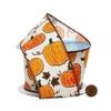 Pumpkin Print on White Wired Ribbon - 2 1/2in. X 10 Yards view 1