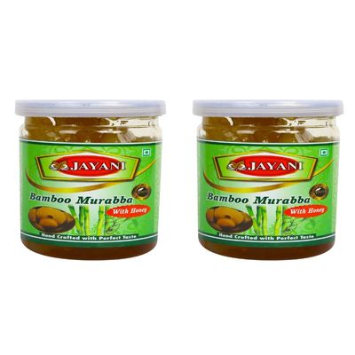 Jayani Homemade Bamboo Murabba with Raw Forest Honey Combo Pack - Bans Ka Murabba 350 Gm Pack of 2, Bamboo Shoots Murabba, Pure Raw Forest Honey