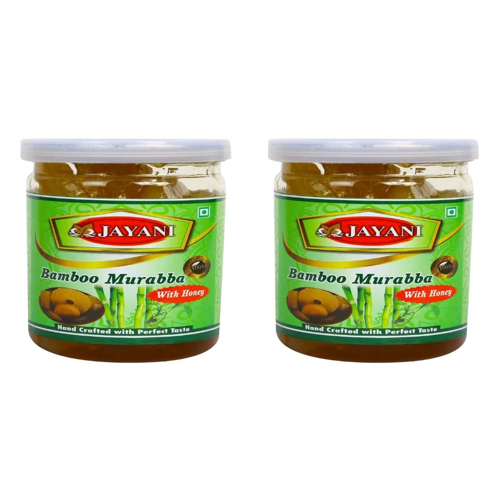 Jayani Homemade Bamboo Murabba with Raw Forest Honey Combo Pack - Bans Ka Murabba 350 Gm Pack of 2, Bamboo Shoots Murabba, Pure Raw Forest Honey