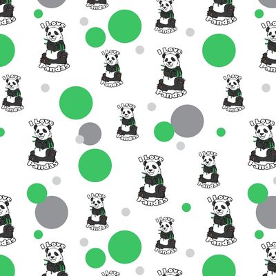GRAPHICS & MORE I Love Pandas with Bamboo Shoots Premium Gift Wrap Wrapping Paper Roll