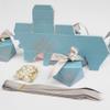 Awcmtpsyol Gift Box Diamond Shape Wedding Favors Decoration Baby Shower Birthday Party Chocolate Packing Candy Boxes for Guests with Ribbon and Pearl (blue box with silver ribbon) view 4