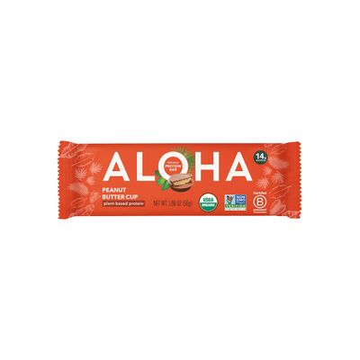 ALOHA Organic Plant Based Protein Bars - Peanut Butter Cup Bar - Vegan, Low Sugar, Gluten-Free, Paleo, Low Carb, Non-GMO, No Stevia, No Erythritol
