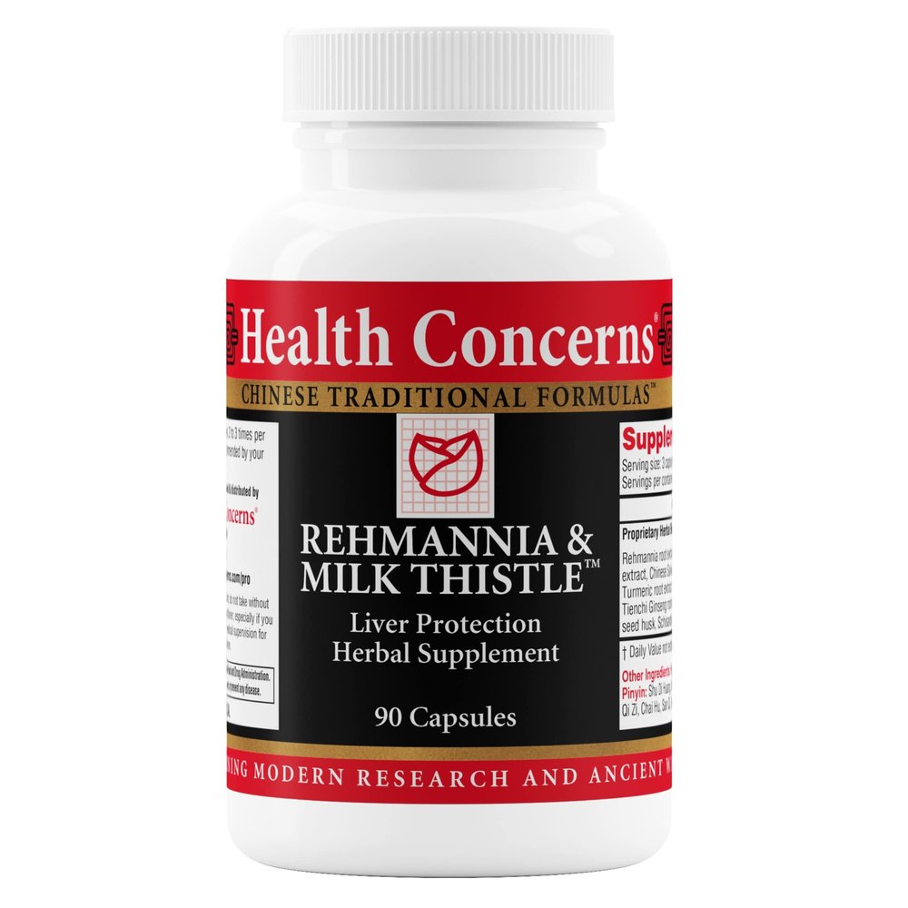 Health Concerns Rehmannia & Milk Thistle  Liver Detox & Kidney Support Supplement  Herbal Liver Cleanse for Blood Circulation, Immune & Cellular Health  Supplement for Men & Women  90 Capsules