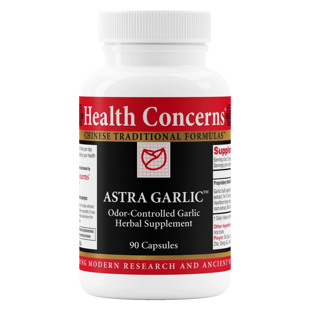 Health Concerns Astra Garlic Heart Health & Circulation Support Garlic, Reishi, Astragalus & Fo-Ti Supplement Blood Flow & Immune Formula Chinese Herbal Blend 90 Capsules