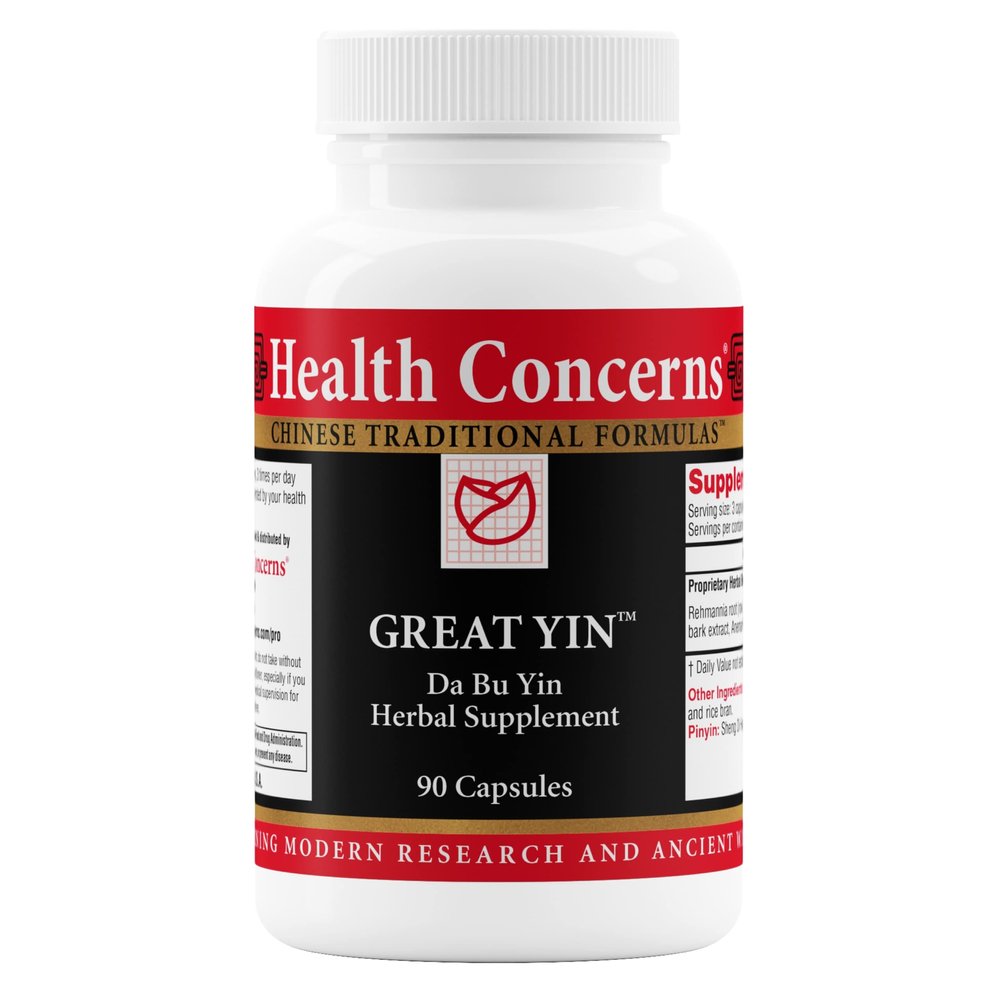 Health Concerns Great Yin  Menopause Relief Supplement  Hot Flash Support  Night Sweats & Deficiency Heat  Traditional Chinese Herbal Formula for Womens Health & Hormonal Balance  90 Capsules