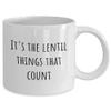 Novelty coffee mug for vegetarian vegan - It's the lentil things that count - perfect for coworker, friend, sister, brother, mom, dad gift (15 oz) view 2